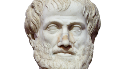 marble statue of aristotle showing his head and shoulders