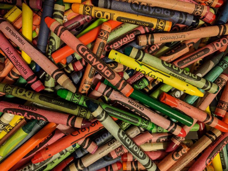 pile of colorful crayons
