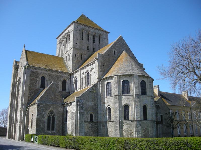 romanesque stone style abbey